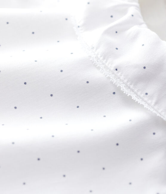 Bbody a maniche lunghe e colletto bebè femmina in twill di cotone biologico bianco MARSHMALLOW/grigio GRIS